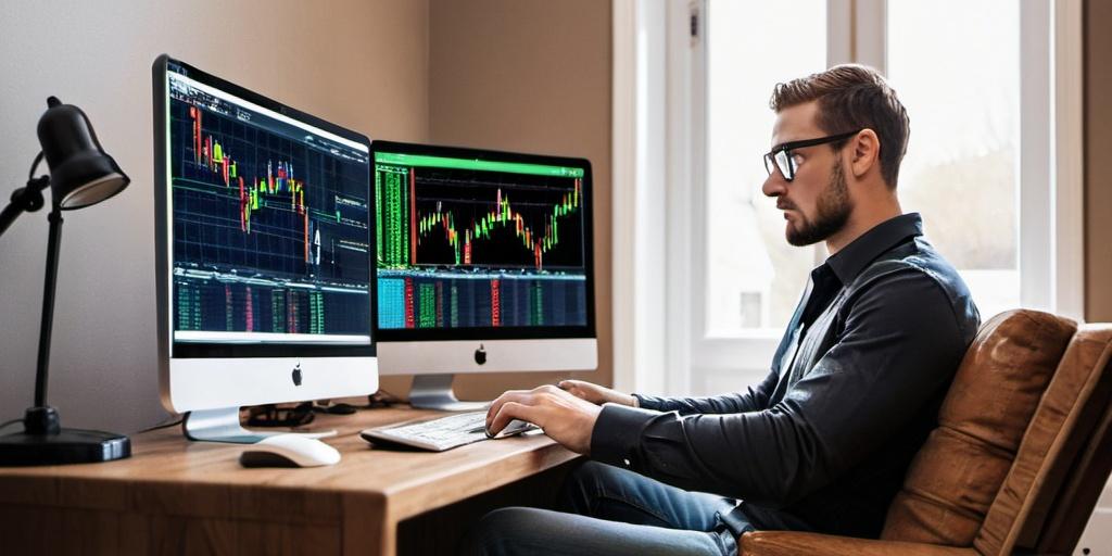 man engaging in binary options algo trading