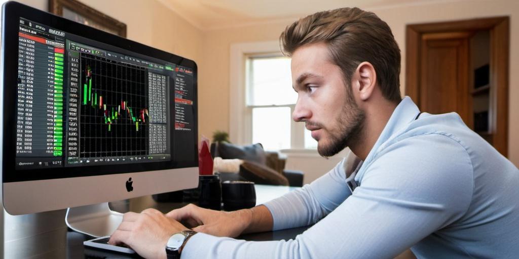 man trading using skrill