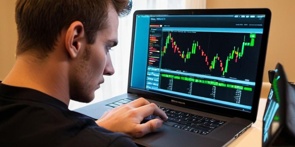 man trading binary options